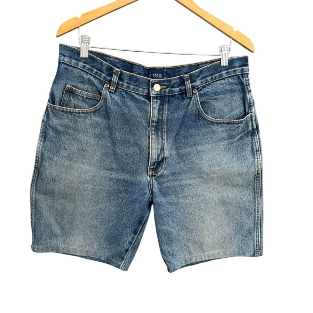 Basic Editions Mens Denim Shorts Blue Medium Wash 100% Cotton Size 36W x 34L